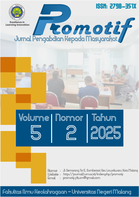 					View Vol. 5 No. 2 (2025): PROMOTIF: Jurnal Pengabdian Kepada Masyarakat
				